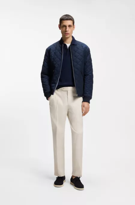 Washable tapered-fit trousers in stretch fabric