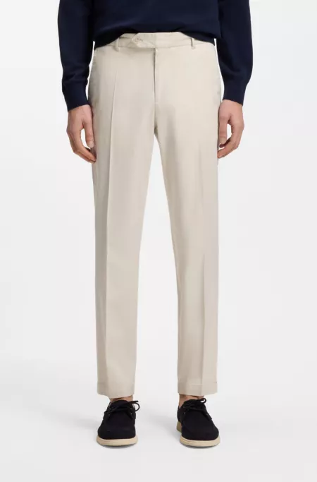 Washable tapered-fit trousers in stretch fabric