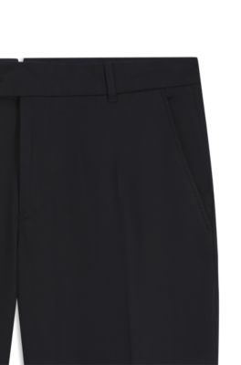 Pantalon Tapered en tissu stretch lavable, Bleu fonc&eacute;