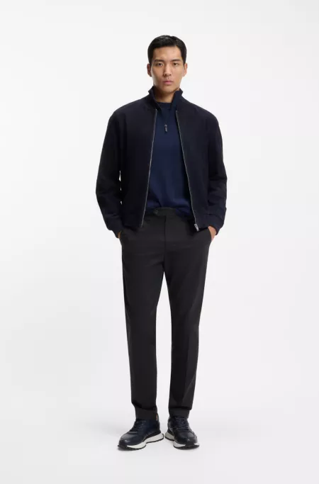 Washable tapered-fit trousers in stretch fabric