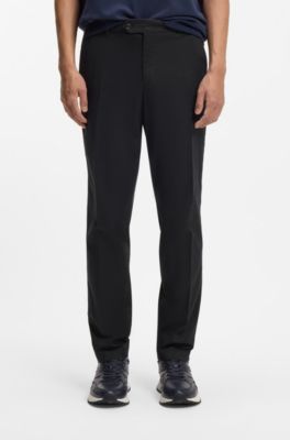 Pantalon Tapered en tissu stretch lavable, Bleu fonc&eacute;