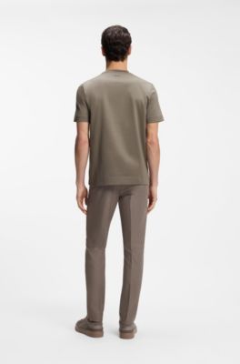 BOSS x ASTON MARTIN mercerized-cotton T-shirt with wing detail, Light Grey