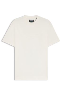 BOSS x ASTON MARTIN mercerized-cotton T-shirt with wing detail, White