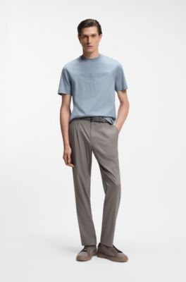 BOSS x ASTON MARTIN mercerized-cotton T-shirt with wing detail, Light Blue