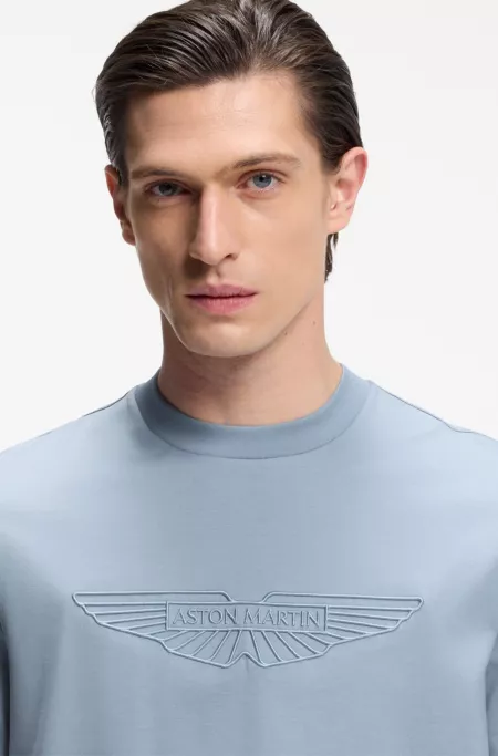 BOSS x ASTON MARTIN mercerized-cotton T-shirt with wing detail