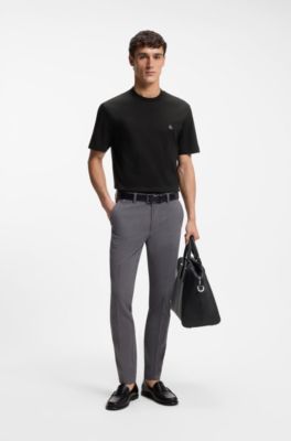 Mercerized-cotton T-shirt with Double B monogram, Black