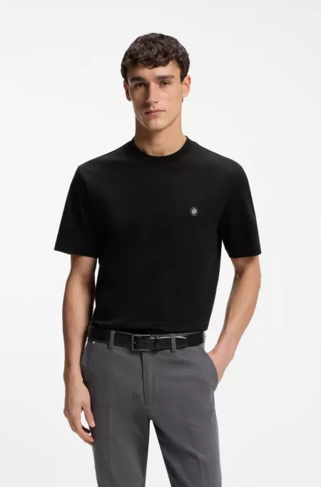 Mercerized-cotton T-shirt with Double B monogram