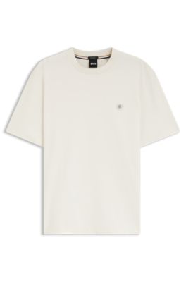 Camiseta de algod&oacute;n mercerizado con monograma Double&nbsp;B, Blanco
