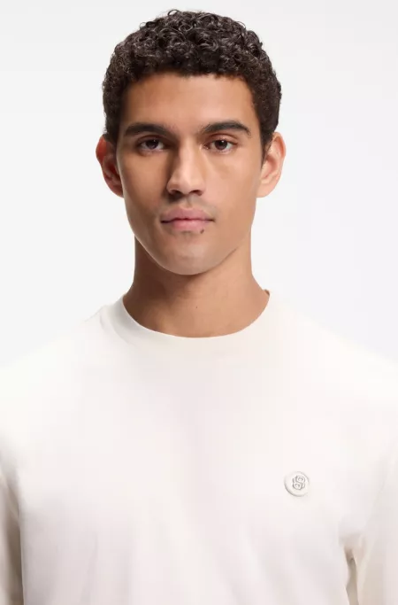 Mercerized-cotton T-shirt with Double B monogram