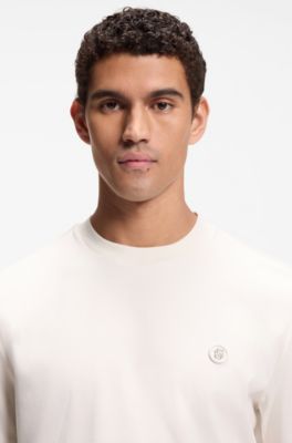 Camiseta de algod&oacute;n con monograma Double B, Blanco
