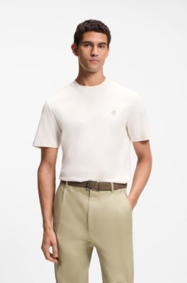 Camiseta de algod&oacute;n mercerizado con monograma Double&nbsp;B, Blanco