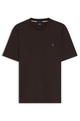 Camiseta de algod&oacute;n con monograma Double B, Marr&oacute;n oscuro