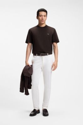 Camiseta de algod&oacute;n con monograma Double B, Marr&oacute;n oscuro