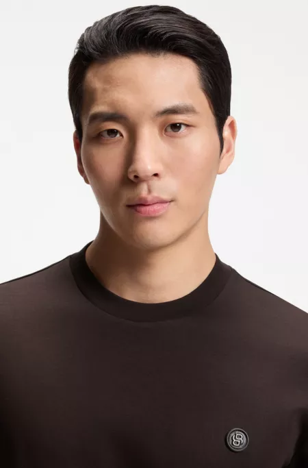 Mercerized-cotton T-shirt with Double B monogram