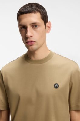 Camiseta de algod&oacute;n mercerizado con monograma Double&nbsp;B, Caqui