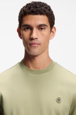 Camiseta de algod&oacute;n mercerizado con monograma Double&nbsp;B, Caqui