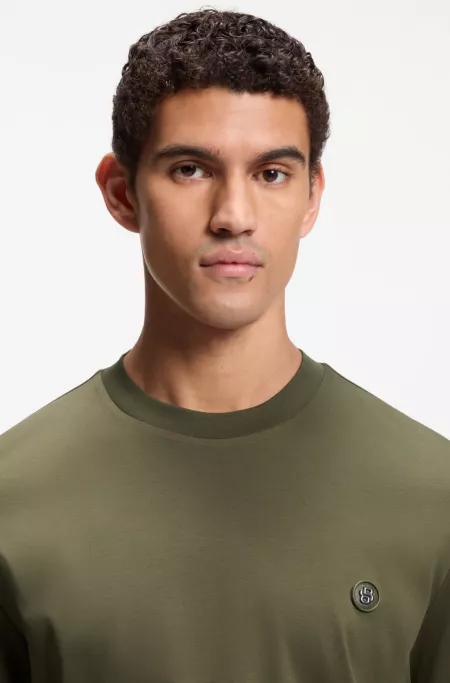 Mercerized-cotton T-shirt with Double B monogram