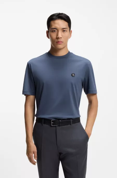 Mercerized-cotton T-shirt with Double B monogram