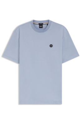 Cotton T-shirt with Double-B monogram badge, Light Purple