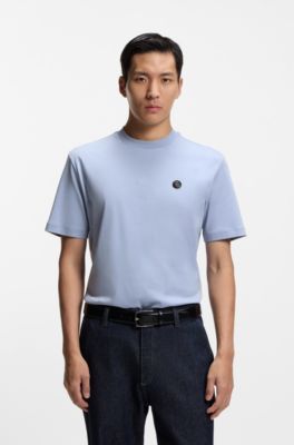 Mercerized-cotton T-shirt with Double B monogram, Light Purple