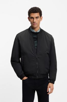 Bomber d&eacute;perlant en tissu doux, Noir