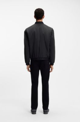Water-repellent bomber jacket in cotton-touch fabric, Black