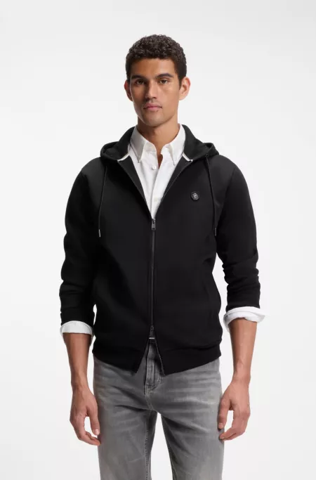 Cotton-blend zip-up hoodie with Double B monogram