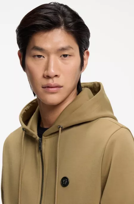 Cotton-blend zip-up hoodie with Double B monogram