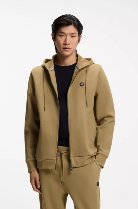 Cotton-blend zip-up hoodie with Double B monogram