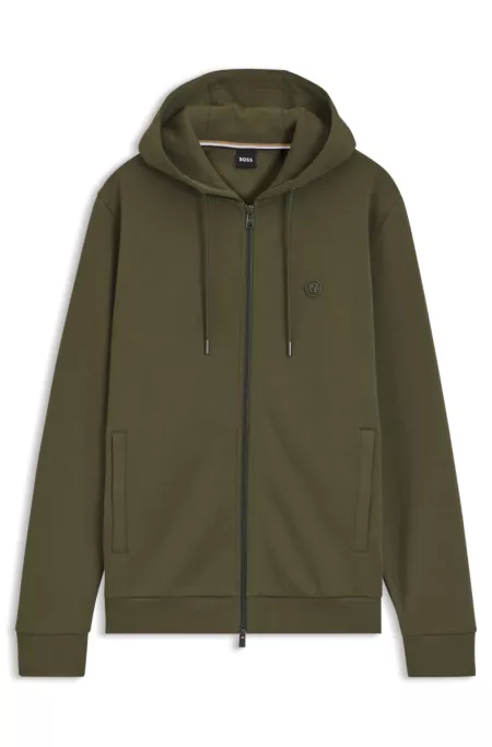 Cotton-blend zip-up hoodie with Double B monogram
