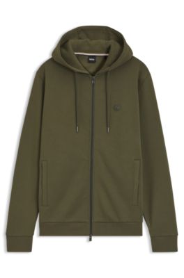 Sudadera en algod&oacute;n con capucha, cremallera y monograma Double B, Cal