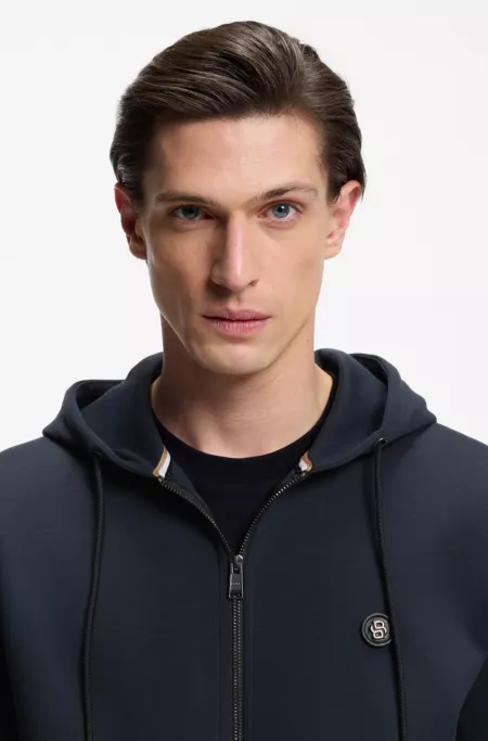 Cotton-blend zip-up hoodie with Double B monogram