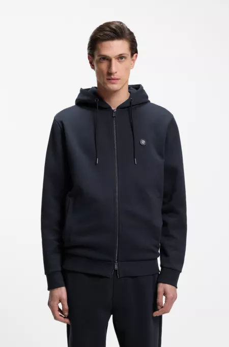 Cotton-blend zip-up hoodie with Double B monogram