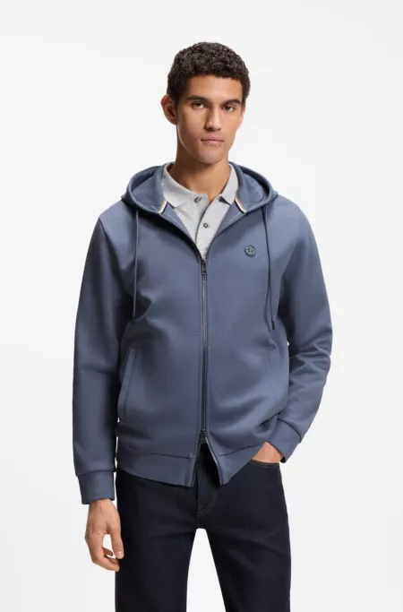 Cotton-blend zip-up hoodie with Double B monogram