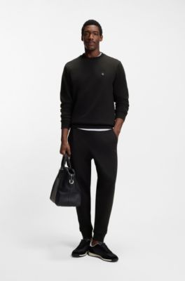 Pantalones de ch&aacute;ndal de algod&oacute;n con insignia con monograma Double&nbsp;B, Negro