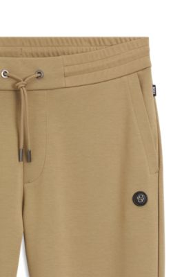 Bas de surv&ecirc;tement en coton m&eacute;lang&eacute; avec &eacute;cusson monogramm&eacute; Double&nbsp;B, Kaki