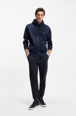 Cotton-blend track pants with Double B monogram badge, Dark Blue