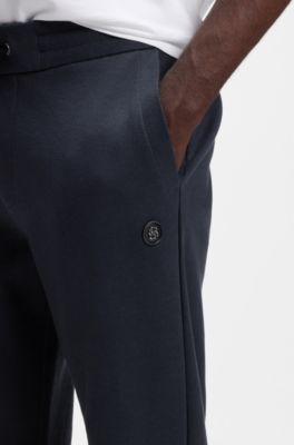 Pantalones de ch&aacute;ndal de algod&oacute;n con insignia con monograma Double&nbsp;B, Azul oscuro