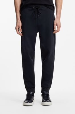 Cotton-blend track pants with Double B monogram badge, Dark Blue