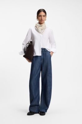 Printed scarf in silk with Double B monograms, Light Beige