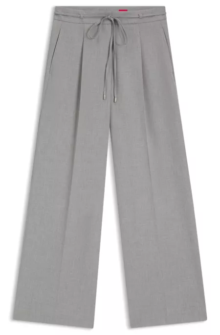 Regular-fit trousers with wide leg