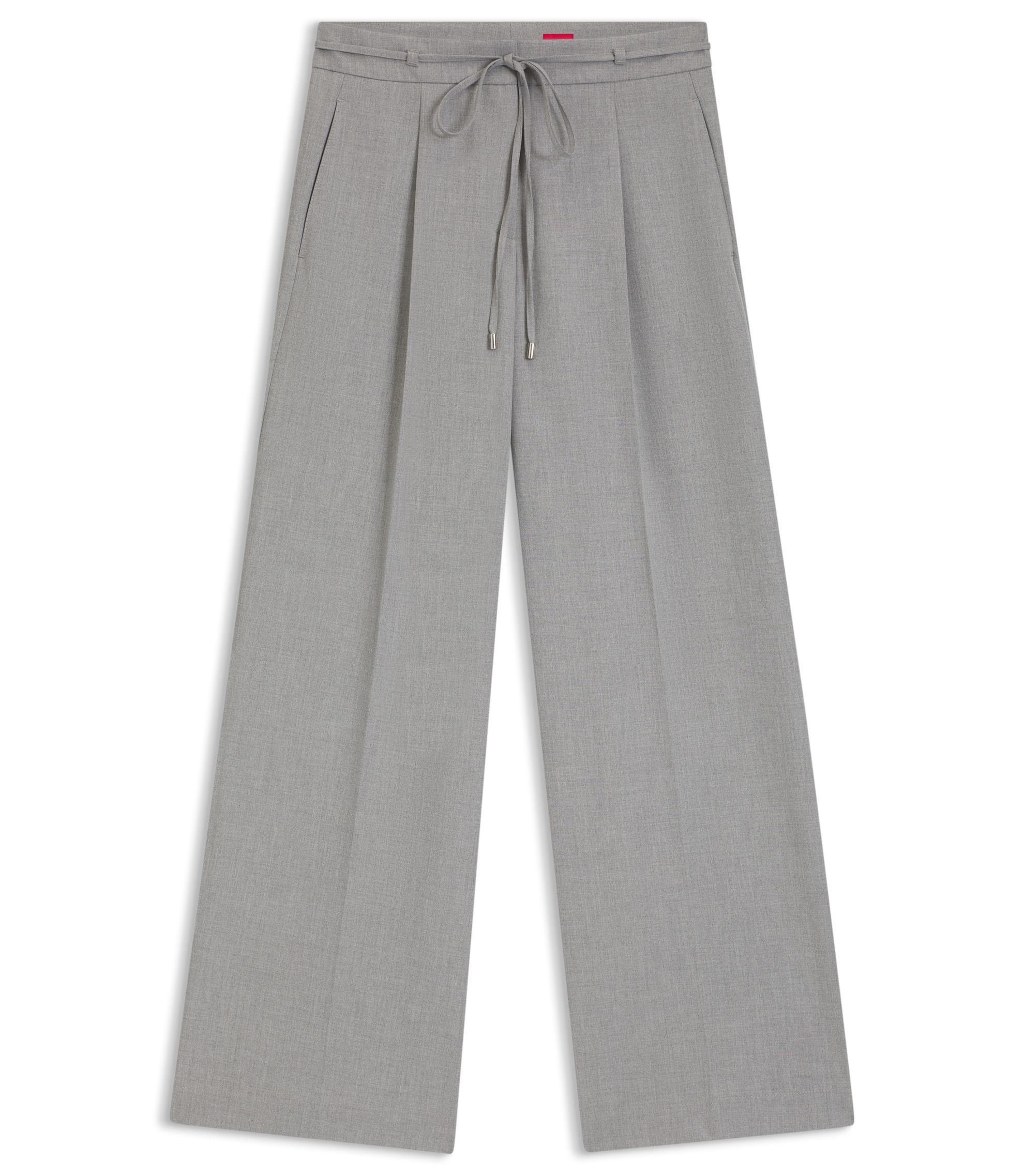 HUGO - Regular-fit trousers with wide leg - Light Grey