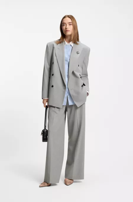 Regular-fit trousers with wide leg