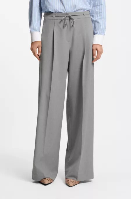 Regular-fit trousers with wide leg