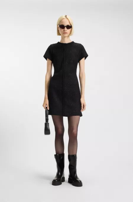 Chain-tape dress in sparkling bouclé