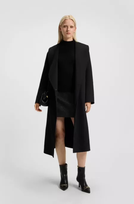 Bouclé mini skirt with chain tape