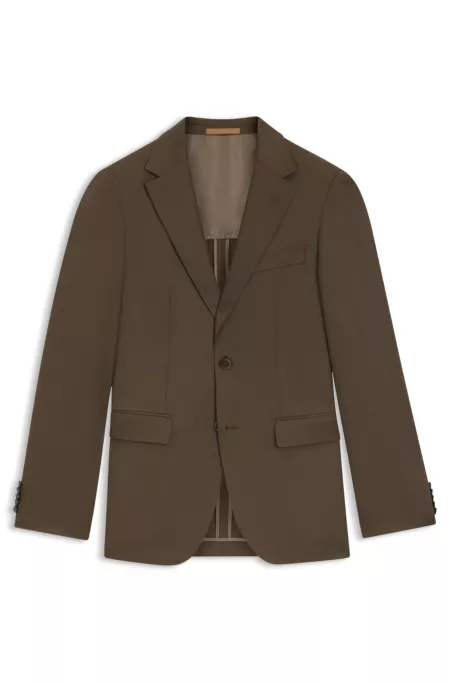 Regular-fit jacket in virgin and textured wool