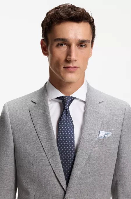 Jacquard-pattern tie in a silk blend