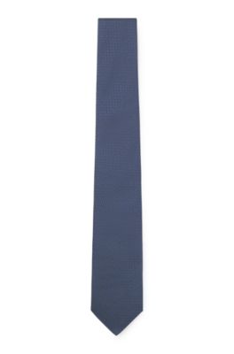 Corbata de mezcla de seda con estampado en jacquard, Celeste