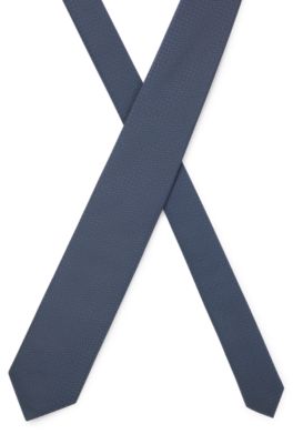 Corbata de mezcla de seda con estampado en jacquard, Celeste